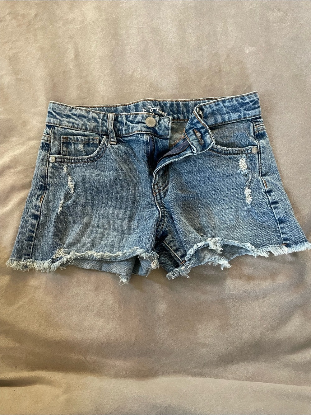art class Light Blue Distressed Denim Shorts